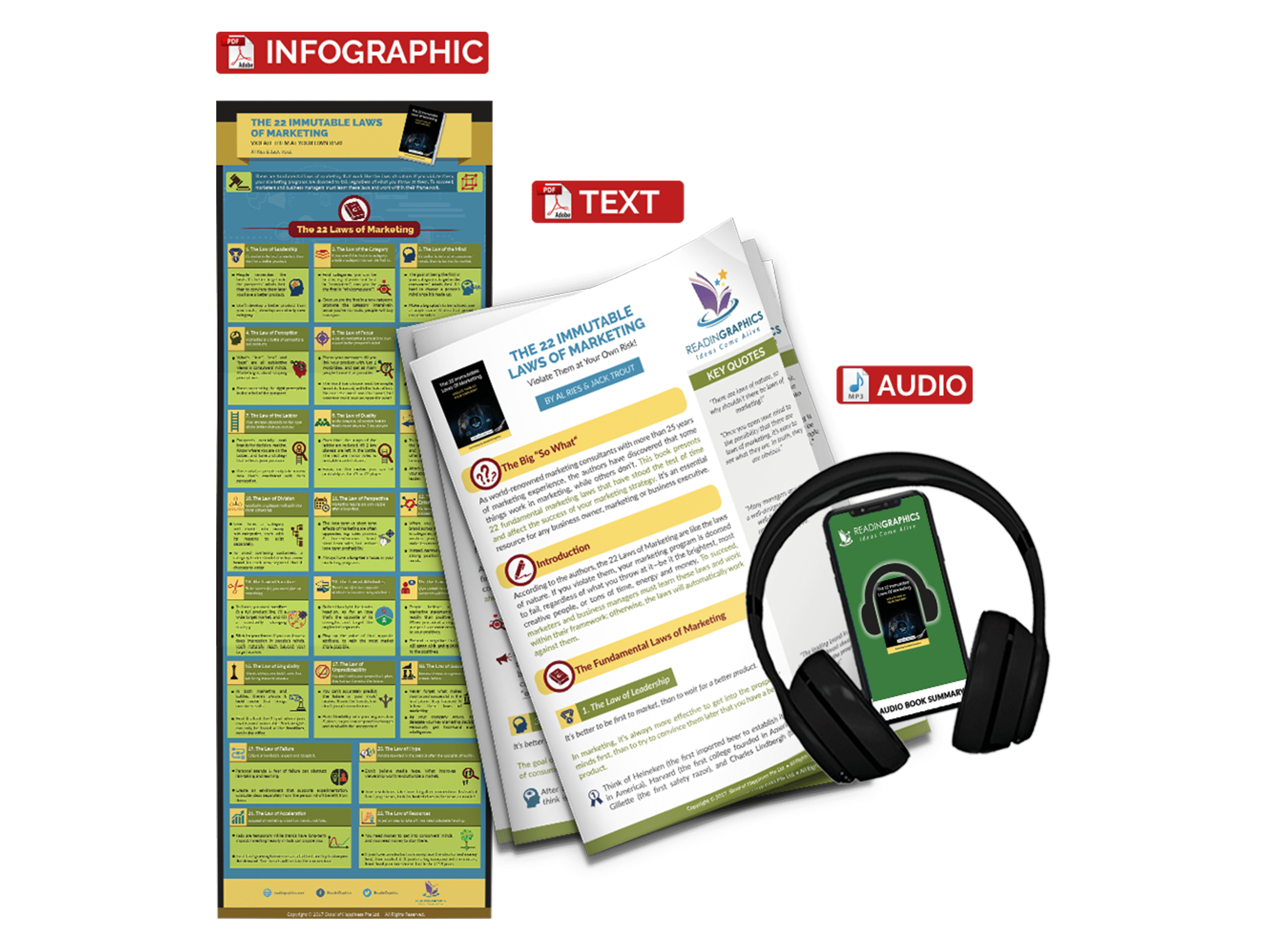 The 22 Immutable Laws Of Marketing summary - book summary bundle