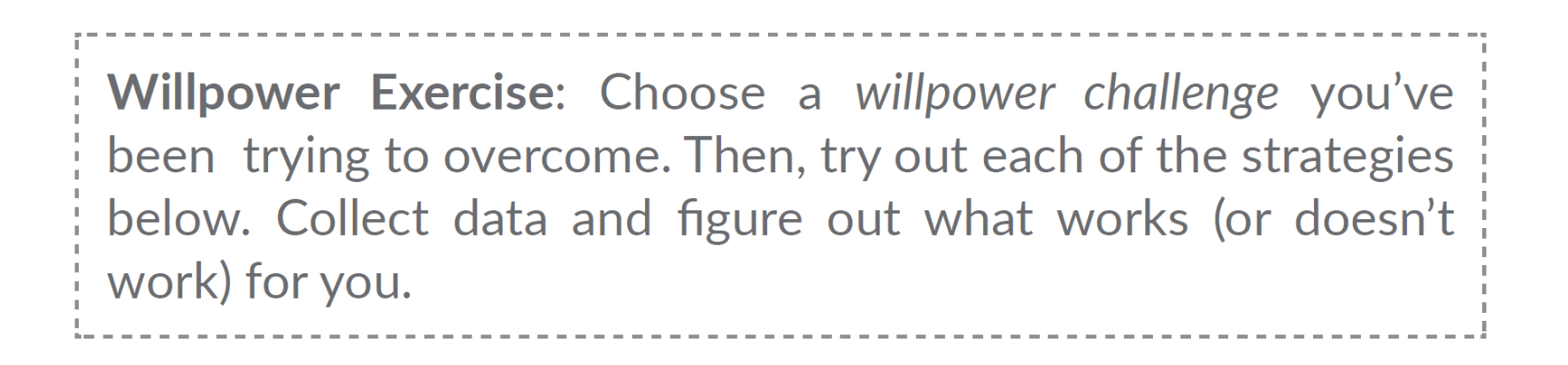 The Willpower Instinct summary - exercise 1